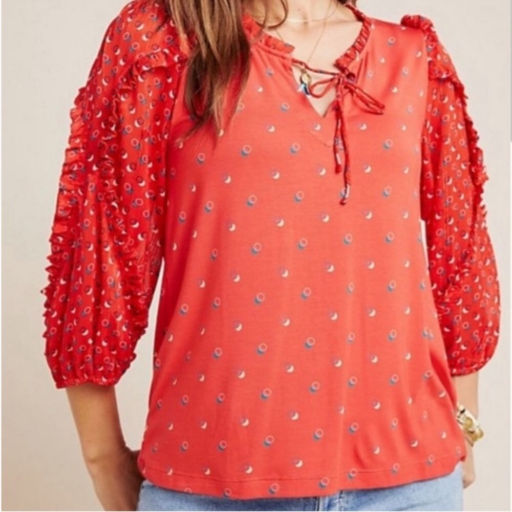 ❤️ Anthropologie Maeve Balloon Sleeve Top